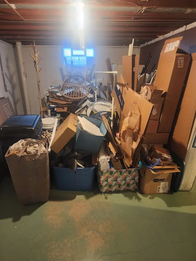 Roll-off dumpster container at job site for 20 Yard Dumpster Rental in Columbus